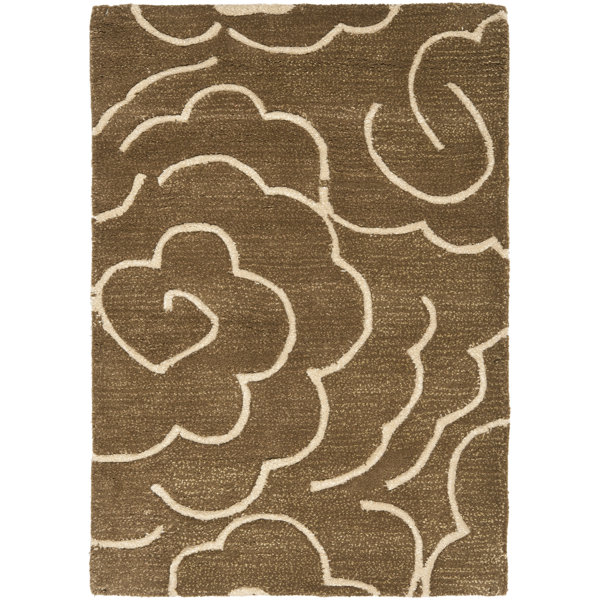 Red Barrel Studio® Handmade Wool Brown / Ivory Rug & Reviews Wayfair